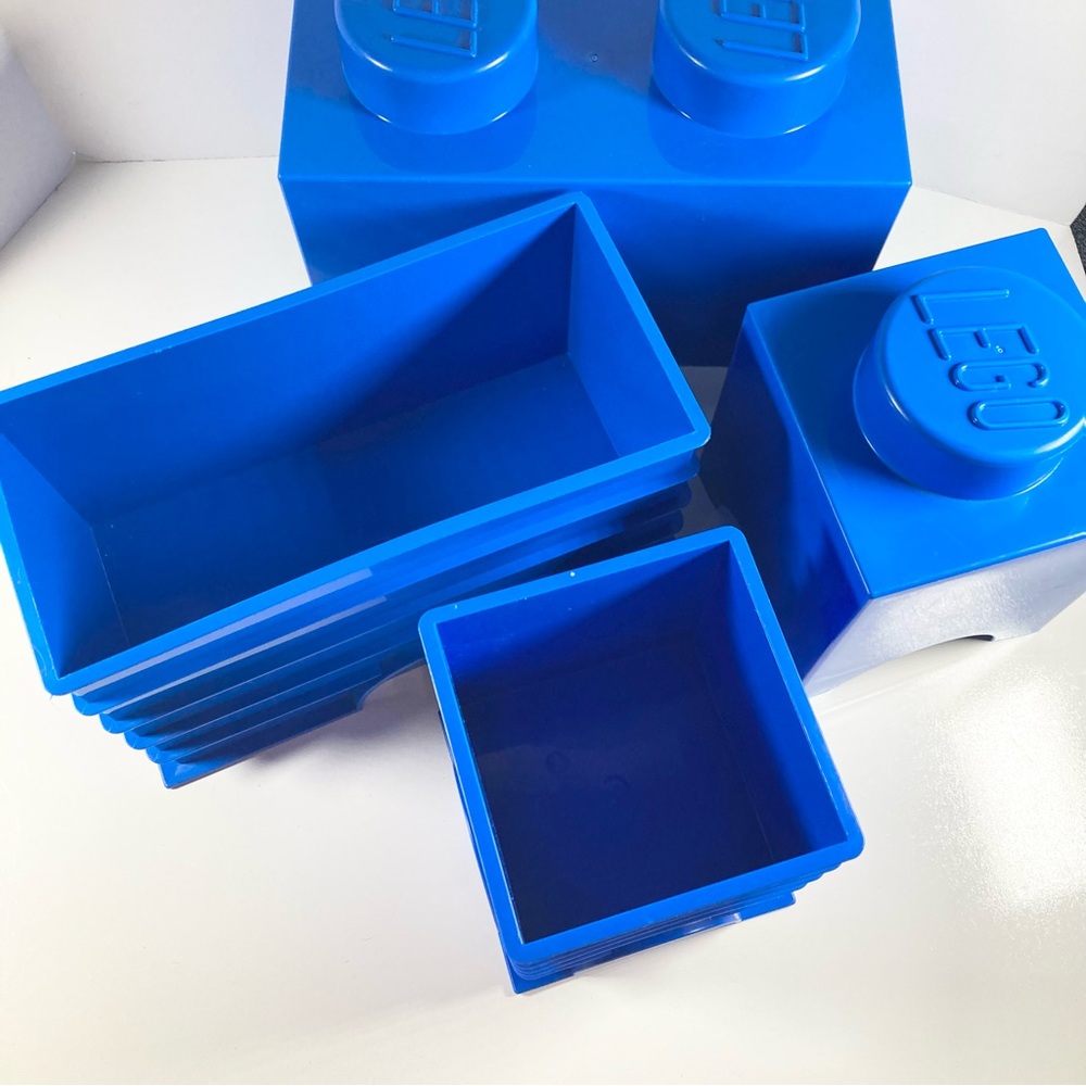 LEGO Blue Brick Storage Containers Lot of 2 - Picture 8 of 12
